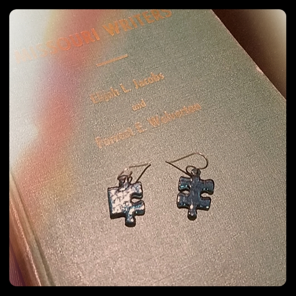 *Puzzled* Vintage Puzzle Piece Earrings